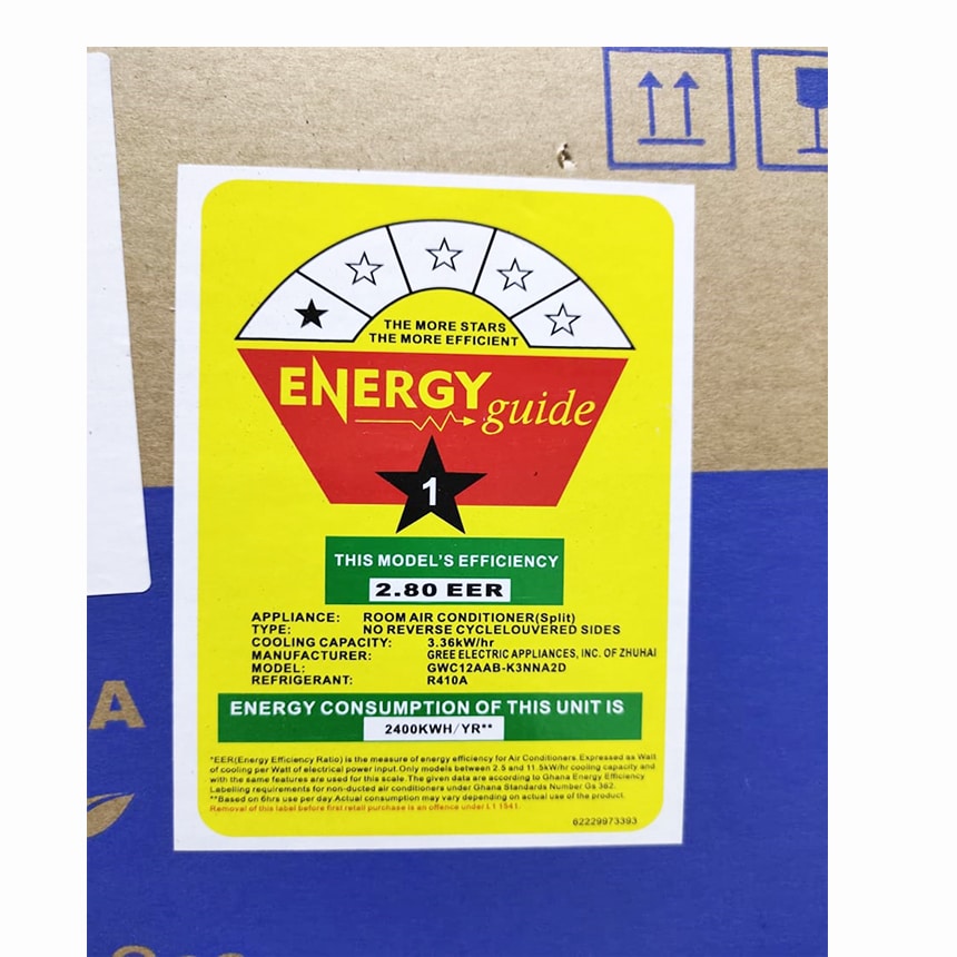 Gree 1.5hp R410 Gas Energy Saving Sticker
