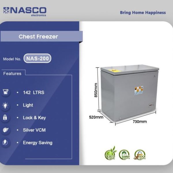 Nasco 142Ltr Chest Freezer 4star NAS200SK