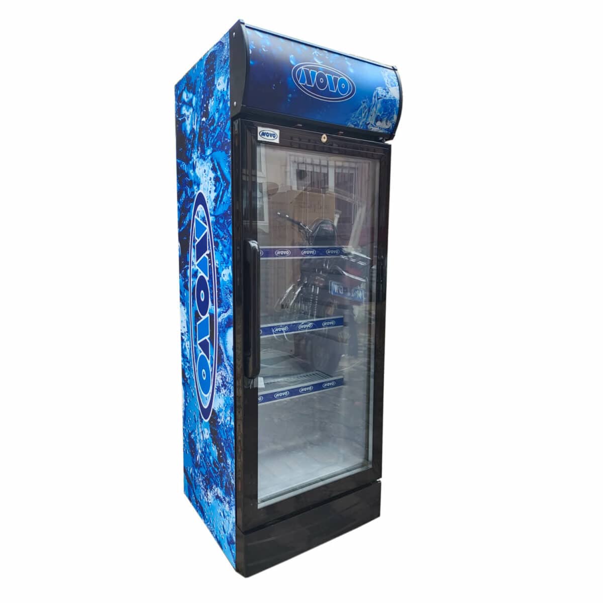 Novo 170 liter display fridge side view