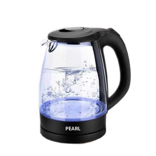 Pearl 2.2Litres Glass Electric Kettle Water Heater-White/Black LCF-G