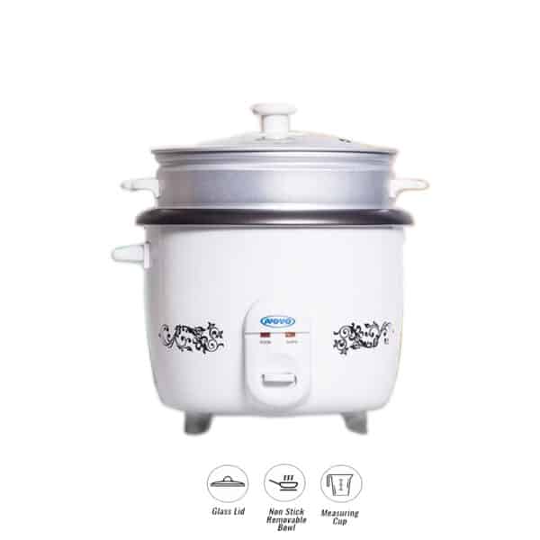 Novo 1.5L Rice Cooker with Steamer