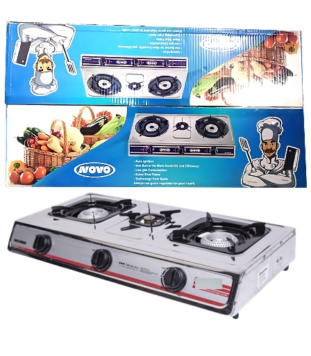 Novo 3 Burner Table Top Gas Stove Stainless Steel