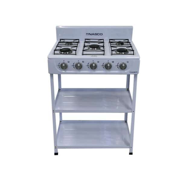 Nasco 5 Burner Gas Stove with 2 Shelve Stands NASGS-K5CSS-S