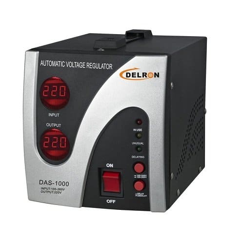 Delron DAS-1000 Automatic Voltage RegulatorStabilizer with Digital Display- 1000VA Black