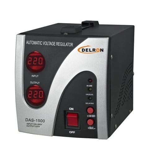 Delron DAS-1500 Automatic Voltage RegulatorStabilizer with Digital Display- 1500VA Black