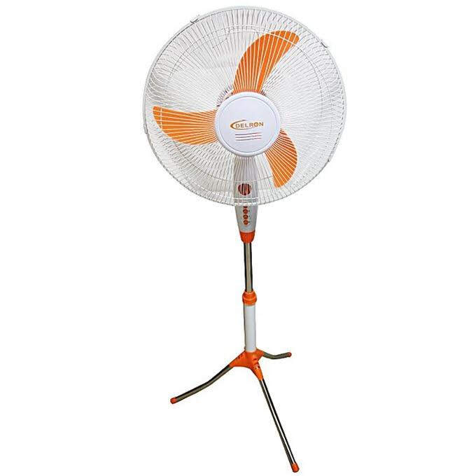 Delron 16″ Standing Fan White/Orange DSF-44