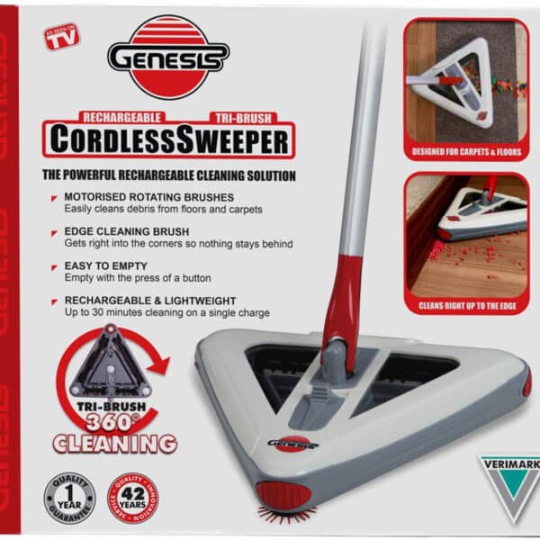 Genesis Cordless Rechargeable Sweeper Tri-Brush