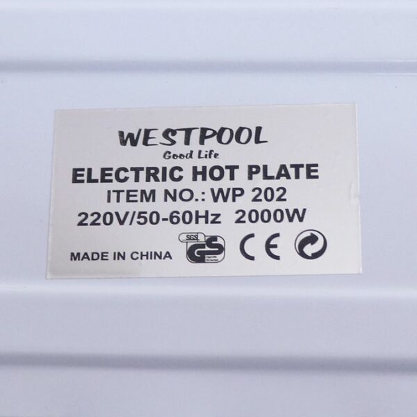 Westpool 2 Burner Electric Hot Plate Wp-202