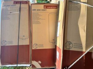 Ariston 200L water heaters loaded on the truck for delivery