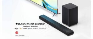 TCL 3.1 Ch Soundbar with Wireless Subwoofer S643W